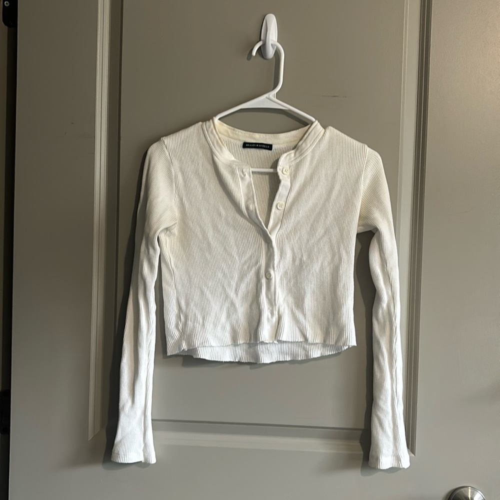 Brandy Melville button up crop top